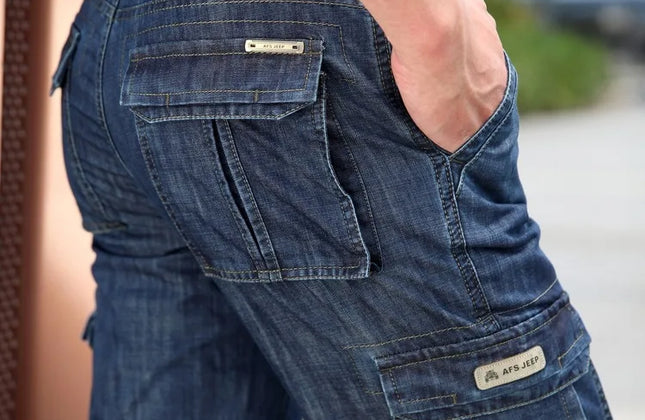 Cargo Jeans Men Big Size Casual Multi-Pocket Jeans Male Clothe