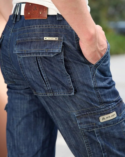 Cargo Jeans Men Big Size Casual Multi-Pocket Jeans Male Clothe