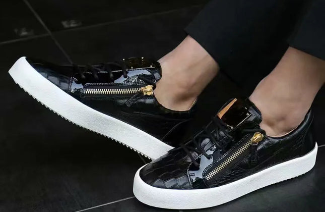 Black Lace-Up Dress Shoes — Men's Metal Loafers