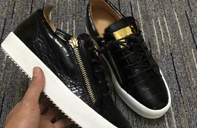 Black Lace-Up Dress Shoes — Men's Metal Loafers