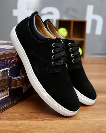 Men's Breathable Suede Lace-Up Flats — Available in Large Sizes
