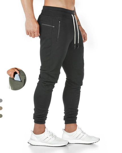 Plus Size Jogger Pants Workout Gym Sweat Trouser Side Zipper Pockets Slim