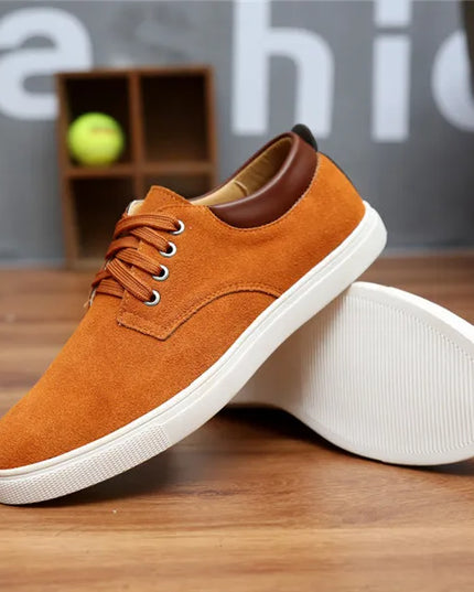 Men's Breathable Suede Lace-Up Flats — Available in Large Sizes