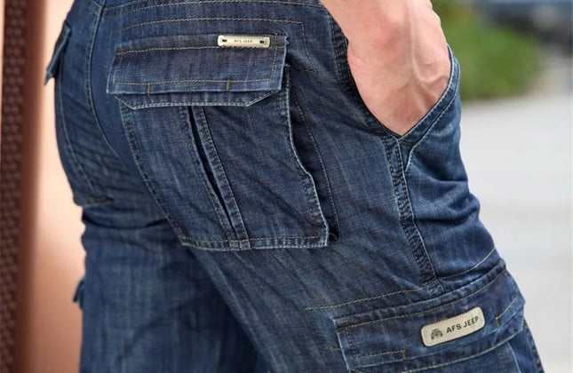 Cargo Jeans Men Big Size Casual Multi-Pocket Jeans Male Clothe