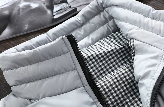 Men's Knitted Zip-Up Vest with Mandarin Collar