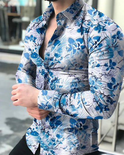 Men Hawaiian Long Sleeve Shirt - Constantin & Crys