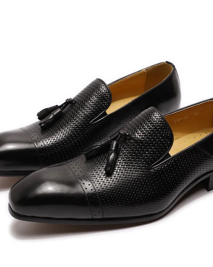 Handmade Tassels Genuine Leather Loafers Shoes Crocodile Casual Shoes for