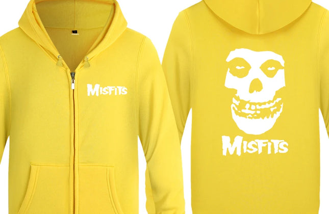 The MISFITS Punk Rock Music Hoodie Sweatshirts Men Fashion Mens Zipper