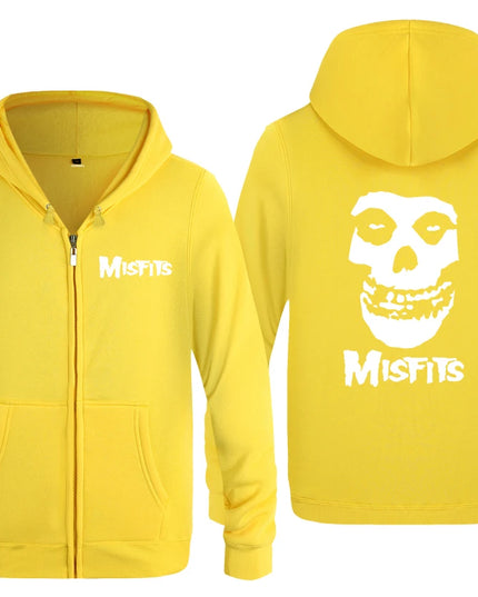 The MISFITS Punk Rock Music Hoodie Sweatshirts Men Fashion Mens Zipper