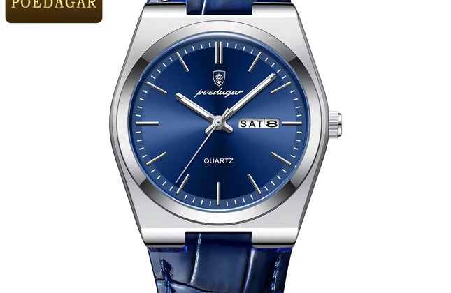 Men's 40mm Quartz Watch with Luminous Hands & Calendar