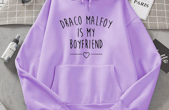 Draco Malfoy Is My Boyfriend Letter Print Hoodie Women Green Casual Sudaderas