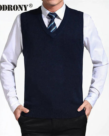 COODRONY 2020 New Arrival Solid Color Sweater Vest Men Cashmere Sweaters Wool
