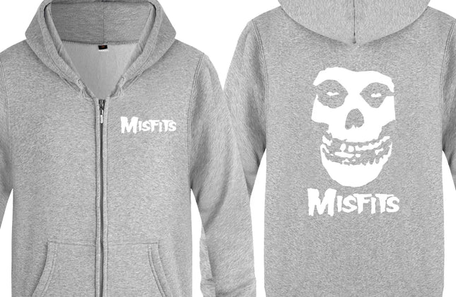 The MISFITS Punk Rock Music Hoodie Sweatshirts Men Fashion Mens Zipper