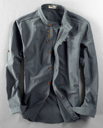 New Fashion Spring Autumn Men Long Sleeve Shirt Clothes for Men Mandarin Collar