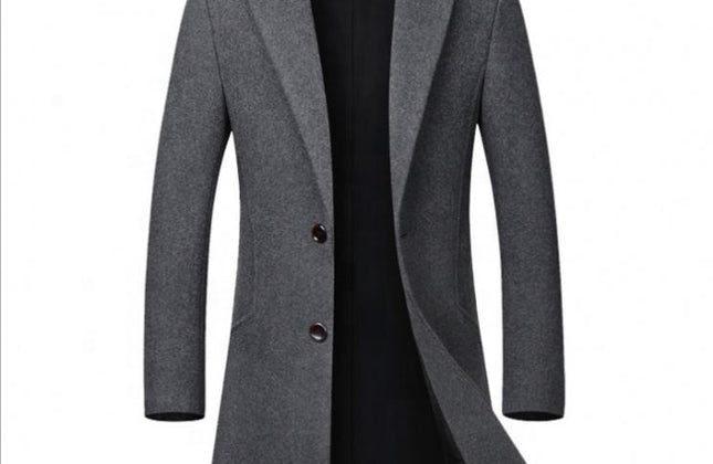 Factory Wholesale 2024 Men Wool Trench Coat Slim Overcoat Warm Winter Long Men's