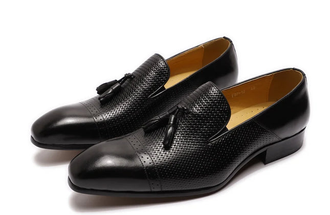 Handmade Tassels Genuine Leather Loafers Shoes Crocodile Casual Shoes for