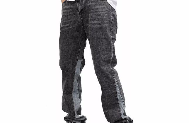 Vintage Flared Jeans for Men Y2k Streetwear Frayed Jean Pants Baggy Hip Hop