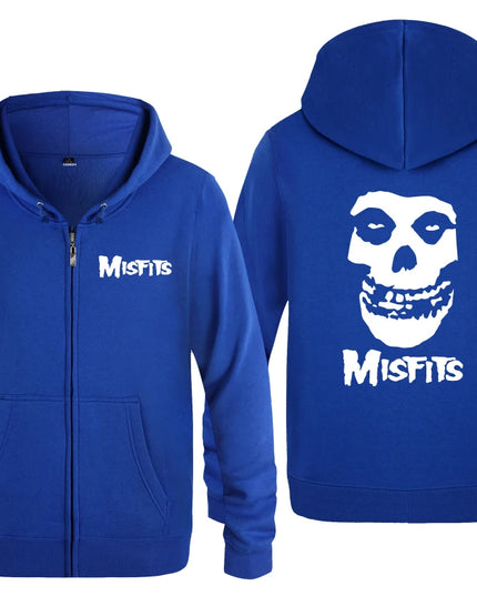The MISFITS Punk Rock Music Hoodie Sweatshirts Men Fashion Mens Zipper
