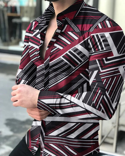 Men Hawaiian Long Sleeve Shirt - Constantin & Crys