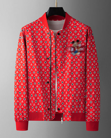 Men’s Casual Printed Fleece Jacket – Long Sleeve Autumn Style