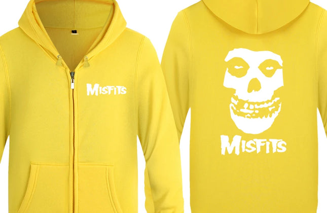 The MISFITS Punk Rock Music Hoodie Sweatshirts Men Fashion Mens Zipper