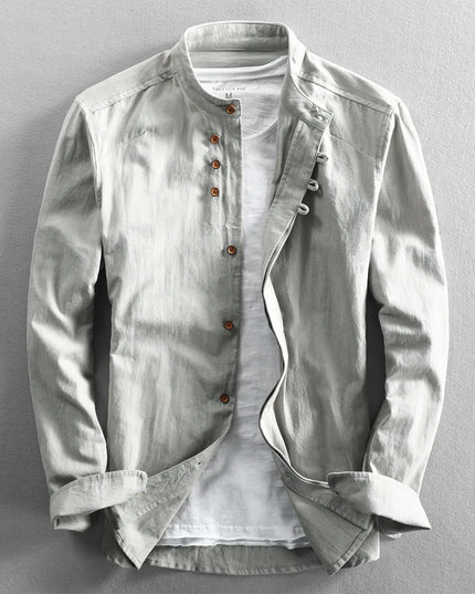 New Fashion Spring Autumn Men Long Sleeve Shirt Clothes for Men Mandarin Collar