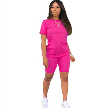 Custom Outfits Women T Shirt and Short Sets Summer 2 Two Piece Short