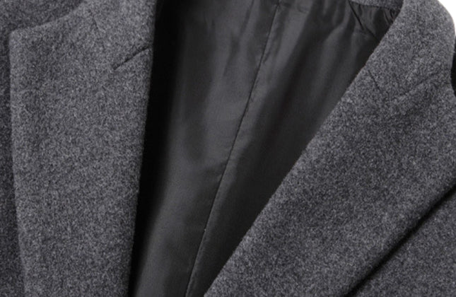 Factory Wholesale 2024 Men Wool Trench Coat Slim Overcoat Warm Winter Long Men's