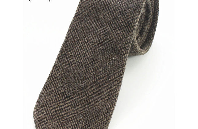 KAMBERFT Solid Color Cashmere Wool Necktie and Pocket Square Tie Clip Sets