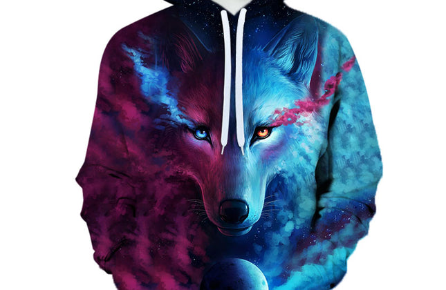 3D Digital Printing Hooded Pocket Pullover Hooded Men's Sweater Custom Hoodies