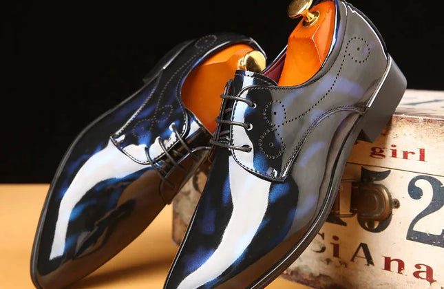 Patent Leather Oxford Shoes for Men Dress Shoes Men Formal Shoes Pointed