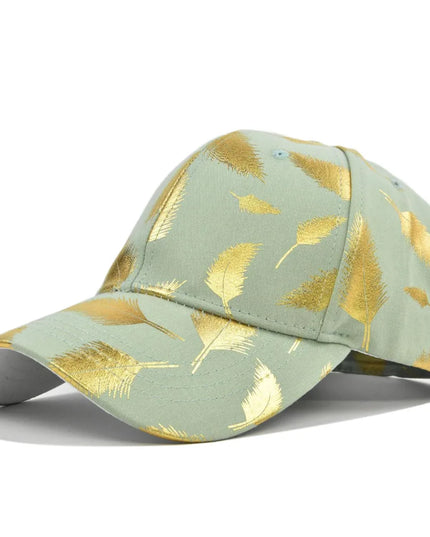 FS Luxury Black Golden Feather Baseball Cap for Men Cotton Women Brand Designer