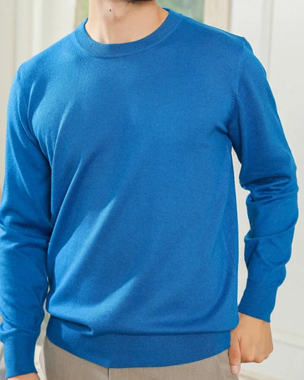Men’s Custom Logo Knit Sweater – Casual Long Sleeve Pullover