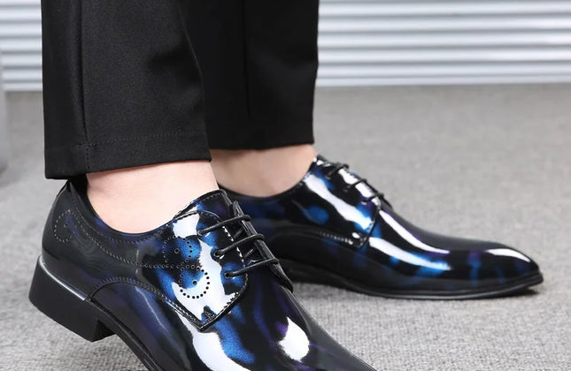 Patent Leather Oxford Shoes for Men Dress Shoes Men Formal Shoes Pointed