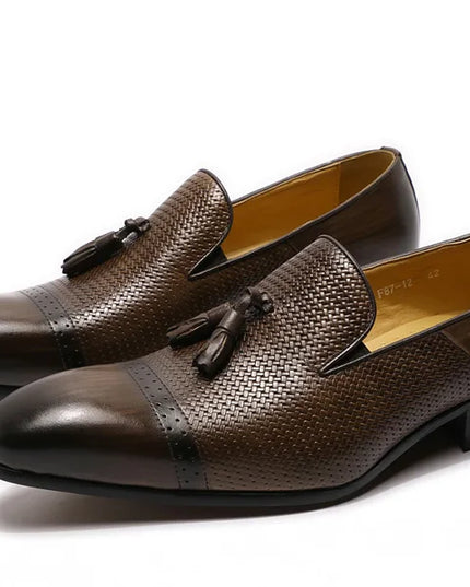 Handmade Tassels Genuine Leather Loafers Shoes Crocodile Casual Shoes for