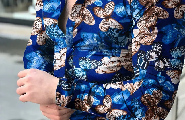 Men Hawaiian Long Sleeve Shirt - Constantin & Crys