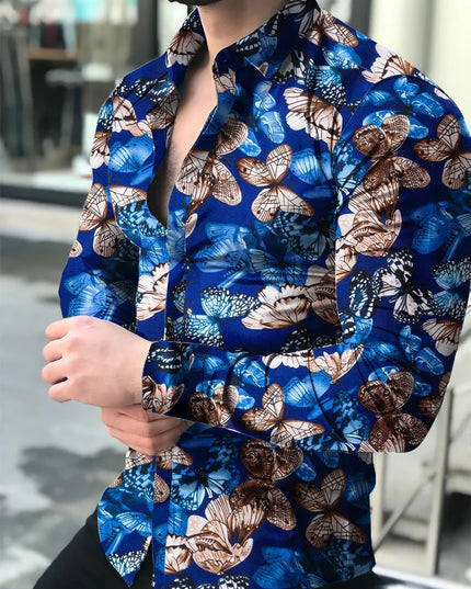 Men Hawaiian Long Sleeve Shirt - Constantin & Crys