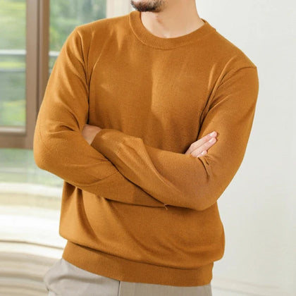 Men’s Custom Logo Knit Sweater – Casual Long Sleeve Pullover