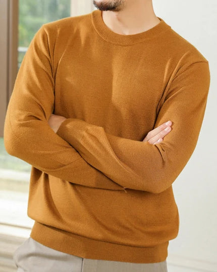 Men’s Custom Logo Knit Sweater – Casual Long Sleeve Pullover