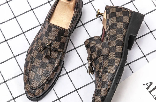 Men Business Casual Pu Leather Loafers for Man Slip on Formal Office Official