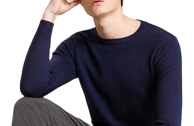 Men’s Custom Logo Knit Sweater – Casual Long Sleeve Pullover