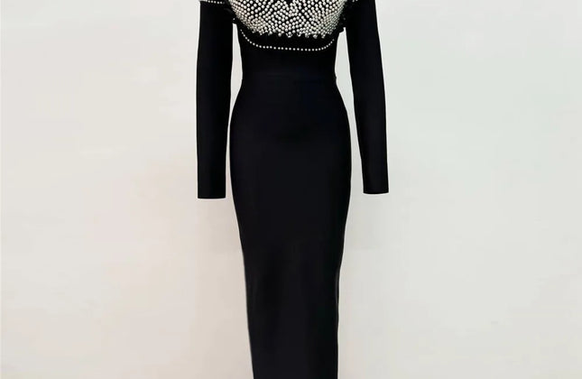High Quality Beading Women Celebrity Long Maxi Party Night