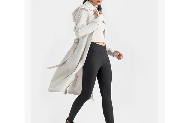 Athleisure Wear Women Long Removable Windbreaker - Gym Outfits