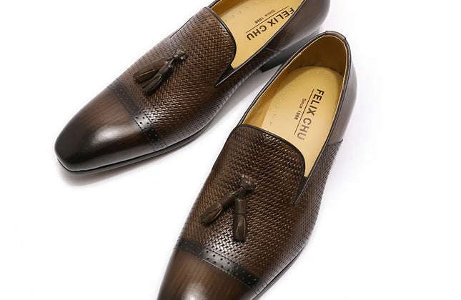 Handmade Tassels Genuine Leather Loafers Shoes Crocodile Casual Shoes for