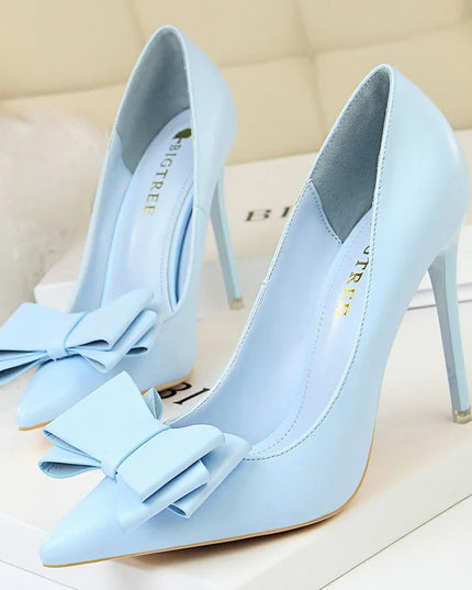 BIGTREE Shoes Bow-Knot Pumps Women High Heels 2025 Fashion Women Heels Lady