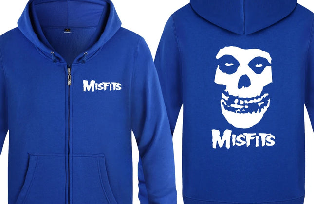 The MISFITS Punk Rock Music Hoodie Sweatshirts Men Fashion Mens Zipper