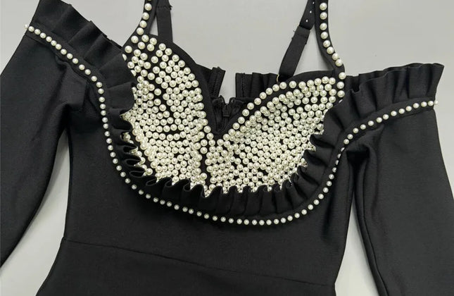 High Quality Beading Women Celebrity Long Maxi Party Night
