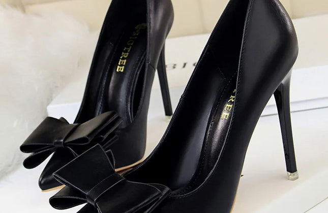 BIGTREE Shoes Bow-Knot Pumps Women High Heels 2025 Fashion Women Heels Lady