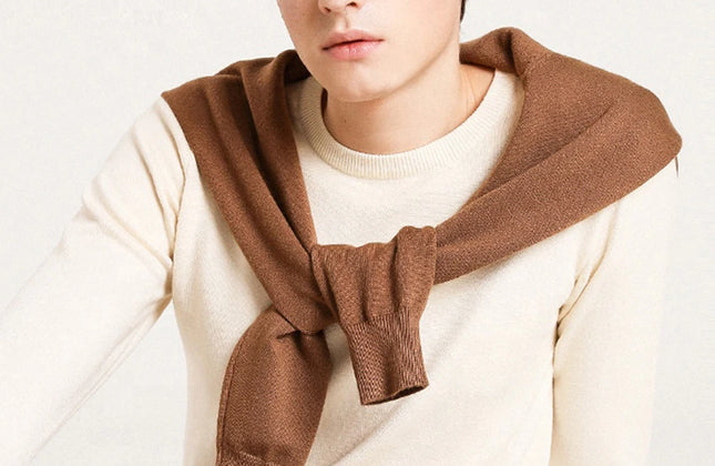 Men’s Custom Logo Knit Sweater – Casual Long Sleeve Pullover