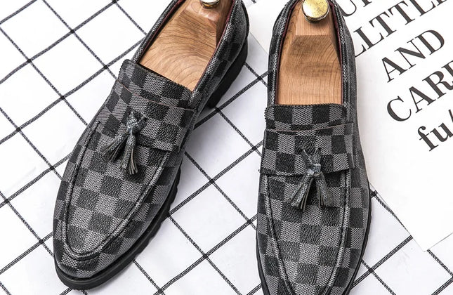 Men Business Casual Pu Leather Loafers for Man Slip on Formal Office Official